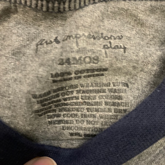 Long Sleeve T-Shirts White with Hedgehog & Gray/Brown in Basketball Design 24M - Picture 4 of 9